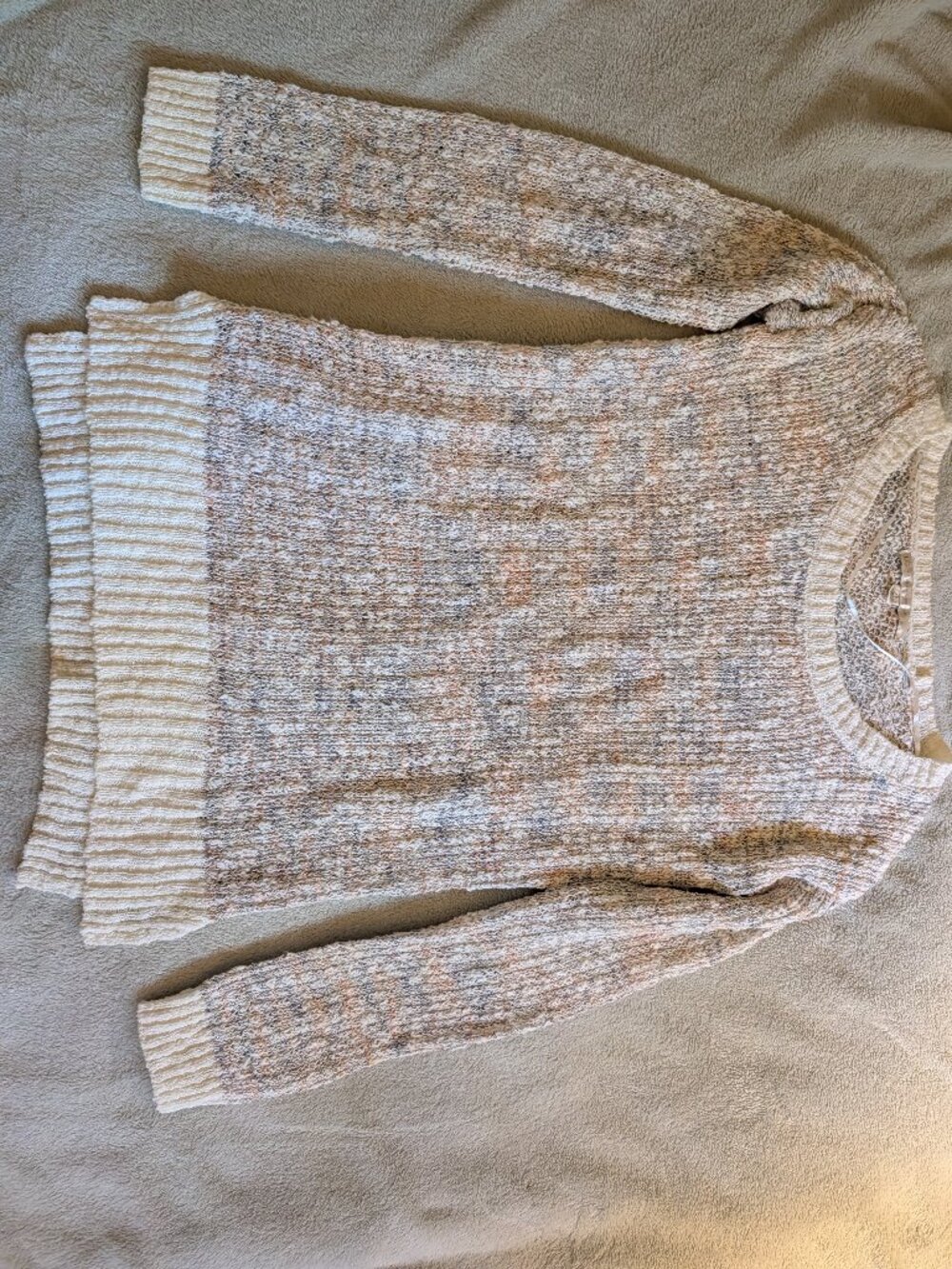 WOMEN'S SWEATER LC LAUREN CONRAD Extra Small XS Long Sleeve Knit Cream White